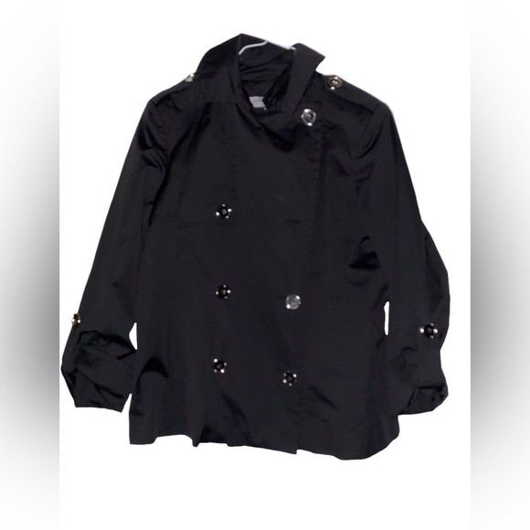 Anne Klein Five Button Raincoat Jacket Outdoor Water Repellent Women L - Picture 1 of 10